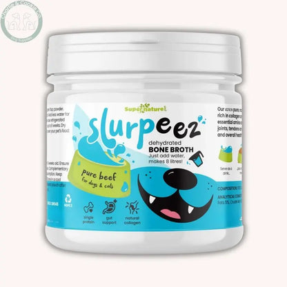 Super Nature Pet Slurpeez Bone Broth Powder 60g - Natural Collagen &amp; Gut Health - Chicken, Beef, Pork, Fish Super Nature Pet