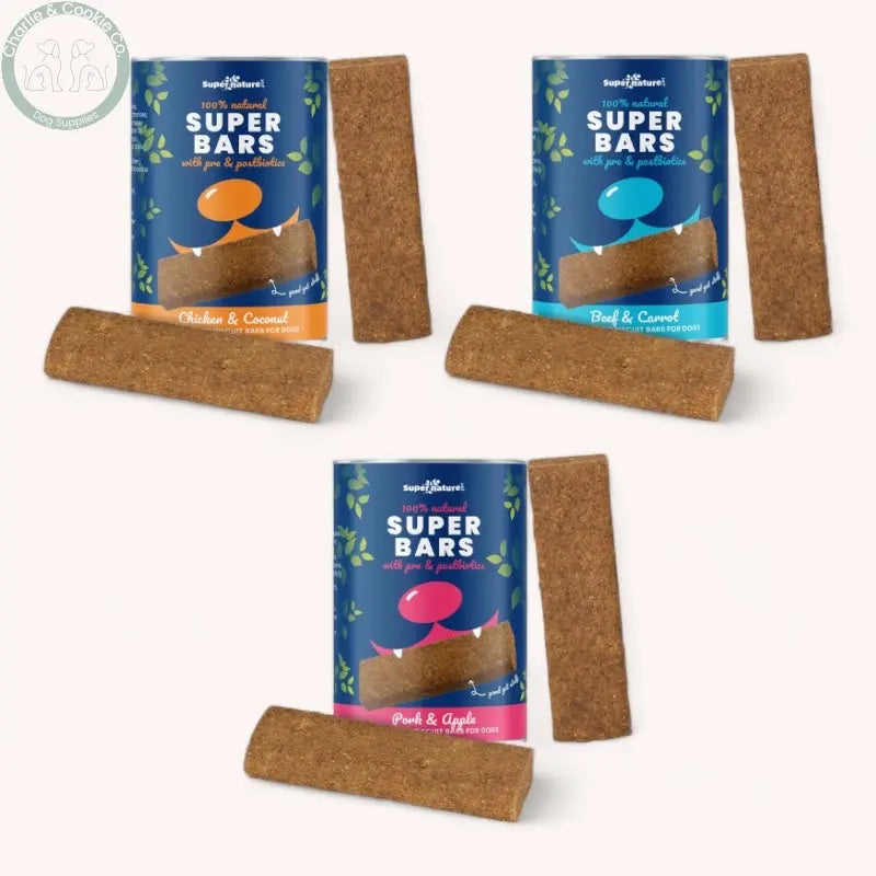 Super Nature Pet Super Bars Baked Treats 14 Bars - 3 Flavour Options Antos