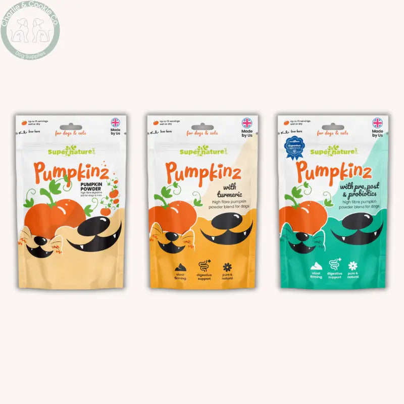 Supernature Pet Pumpkinz Dried Pumpkin Powder for Dogs | Natural Digestive Support with Fibre, Turmeric or Probiotics (100g / 250g) Supernature Pet