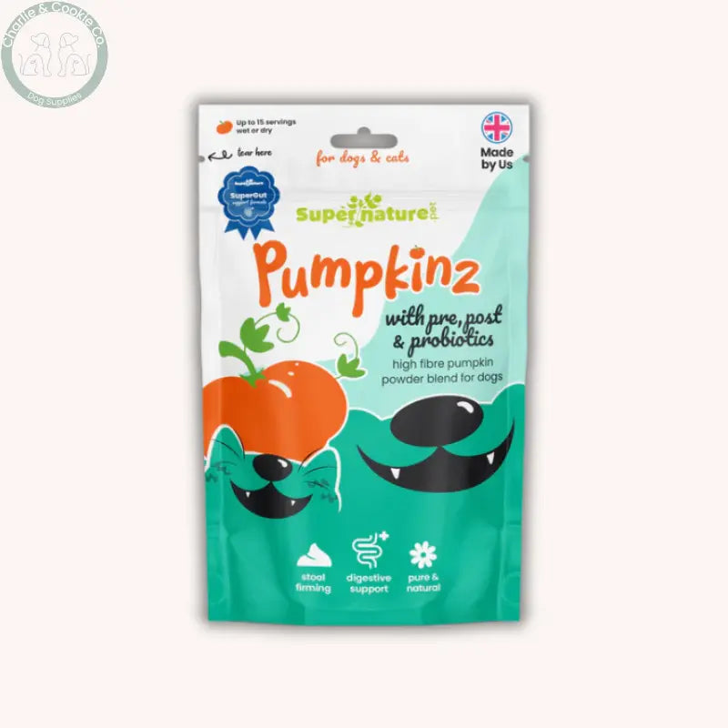 Supernature Pet Pumpkinz Dried Pumpkin Powder for Dogs | Natural Digestive Support with Fibre, Turmeric or Probiotics (100g / 250g) Supernature Pet
