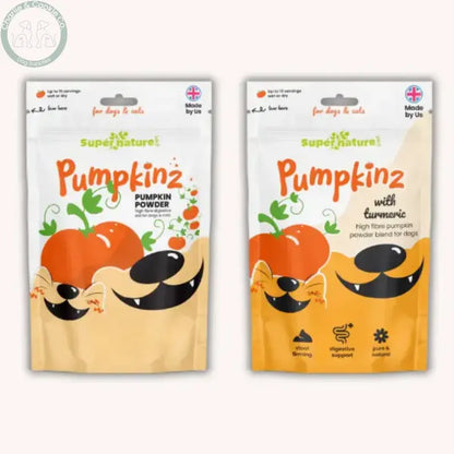 Supernature Pet Pumpkinz Dried Pumpkin Powder for Dogs | Natural Digestive Support with Fibre, Turmeric or Probiotics (100g / 250g) Supernature Pet