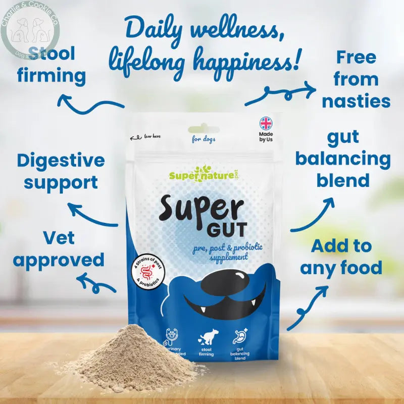 Supernature Pet Super Gut Supplement for Dogs | Pre, Post &amp; Probiotics for Digestive Health Supernature Pet