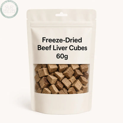 Unbranded freeze-dried beef liver cubes 60g pouch