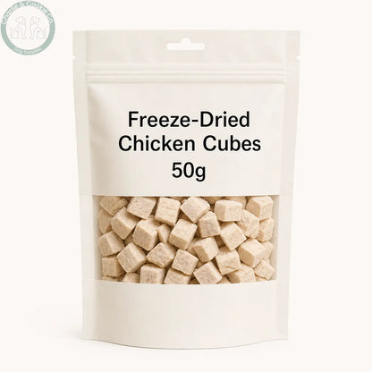 Unbranded freeze-dried chicken cubes 50g pouch