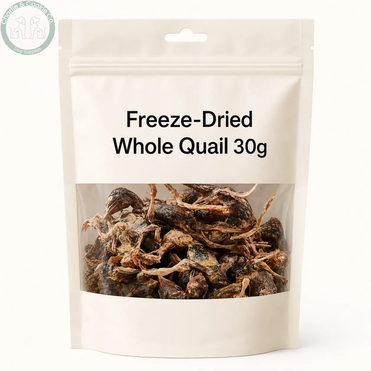 Unbranded freeze-dried whole quail 30g pouch