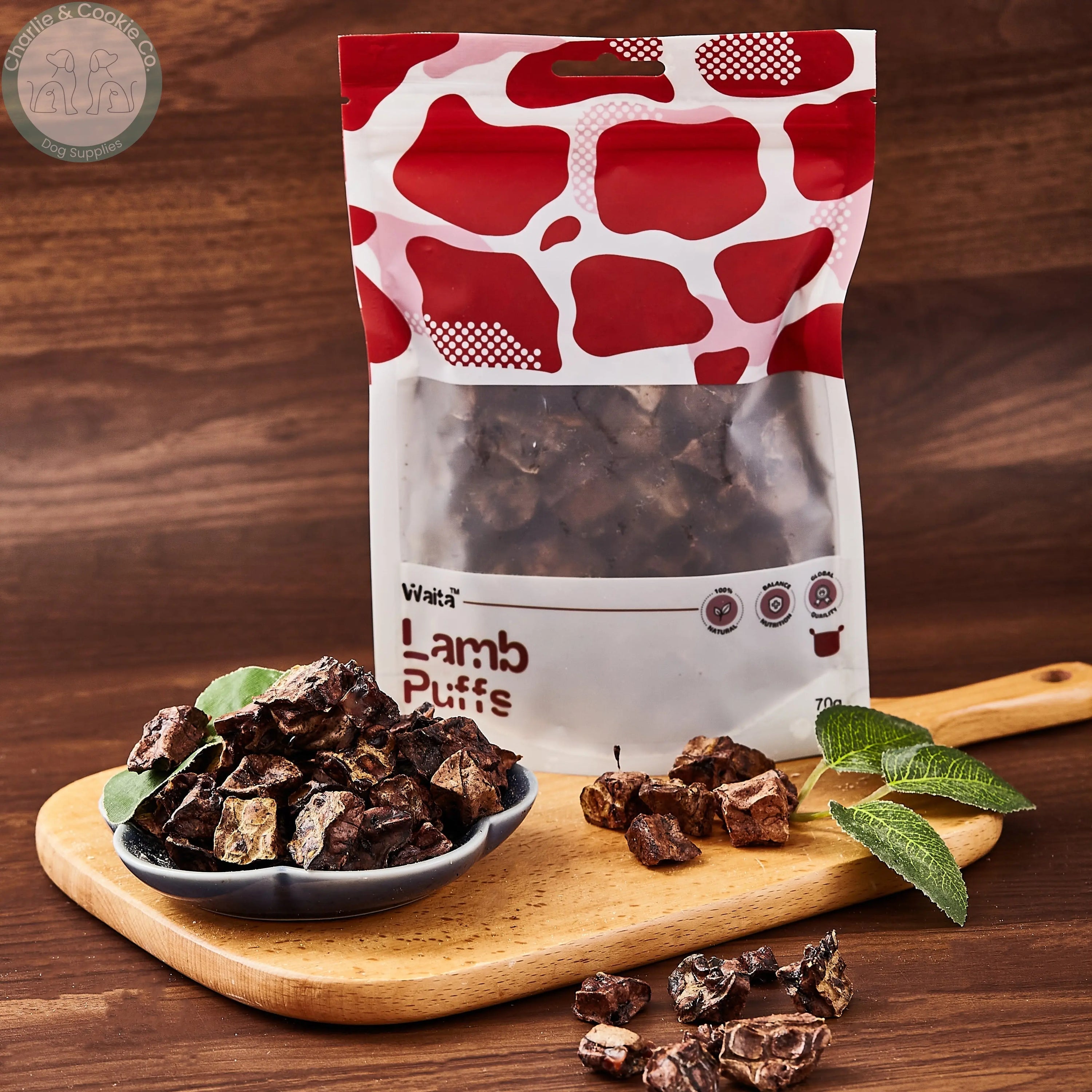 Waita Air-Dried Lamb Puffs 70g pouch with lamb puffs