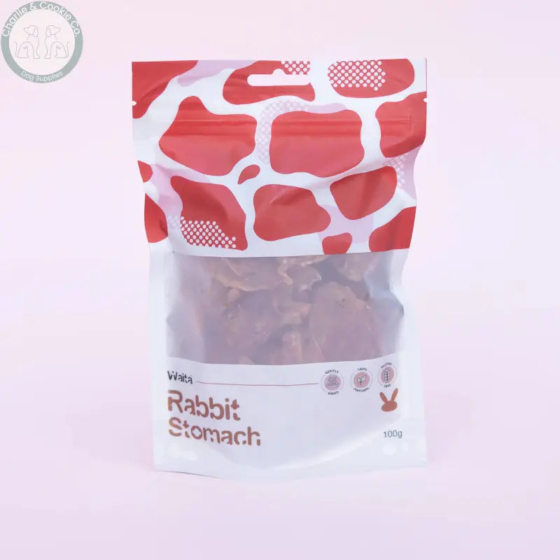 Waita Air-Dried Rabbit Stomach 100g | Crunchy, Hypoallergenic Treat for Pets Waita
