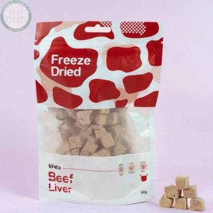 Waita Freeze-Dried Beef Liver Cubes 60g pouch with cubes