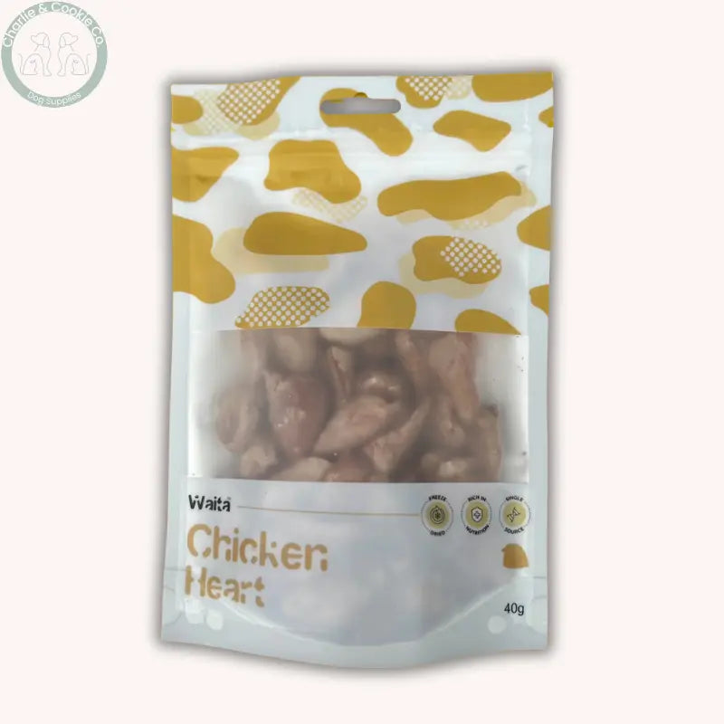 Waita Freeze Dried Chicken Heart 40g | Single-Ingredient Natural Treat for Dogs &amp; Cats Waita