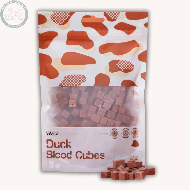 Waita Freeze Dried Duck Blood Cubes 50g | High-Protein Natural Dog Treats Waita