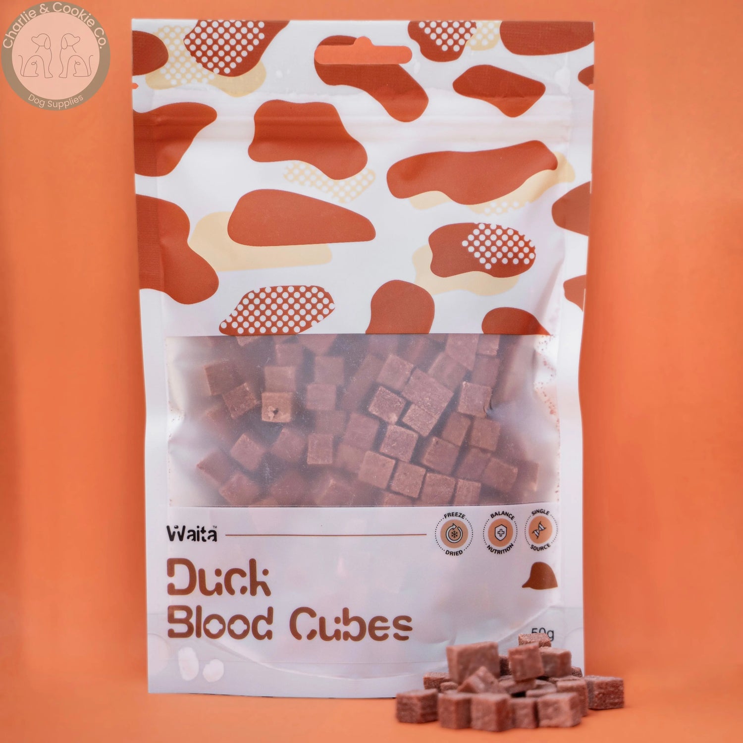 Waita Freeze-Dried Duck Blood Cubes 50g product photograph