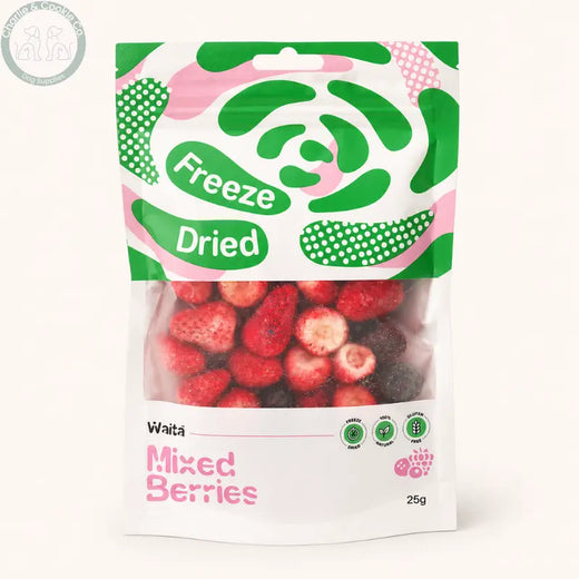 Waita Freeze-Dried Mixed Berries 25g, front of Mixed Berries 25g pouch