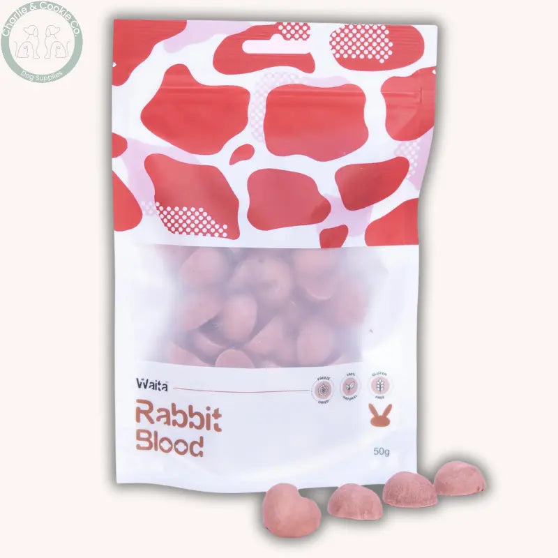 Waita Freeze-Dried Rabbit Blood 50g | Multi-Protein Treat Rich in Heme Iron &amp; Nutrients Waita