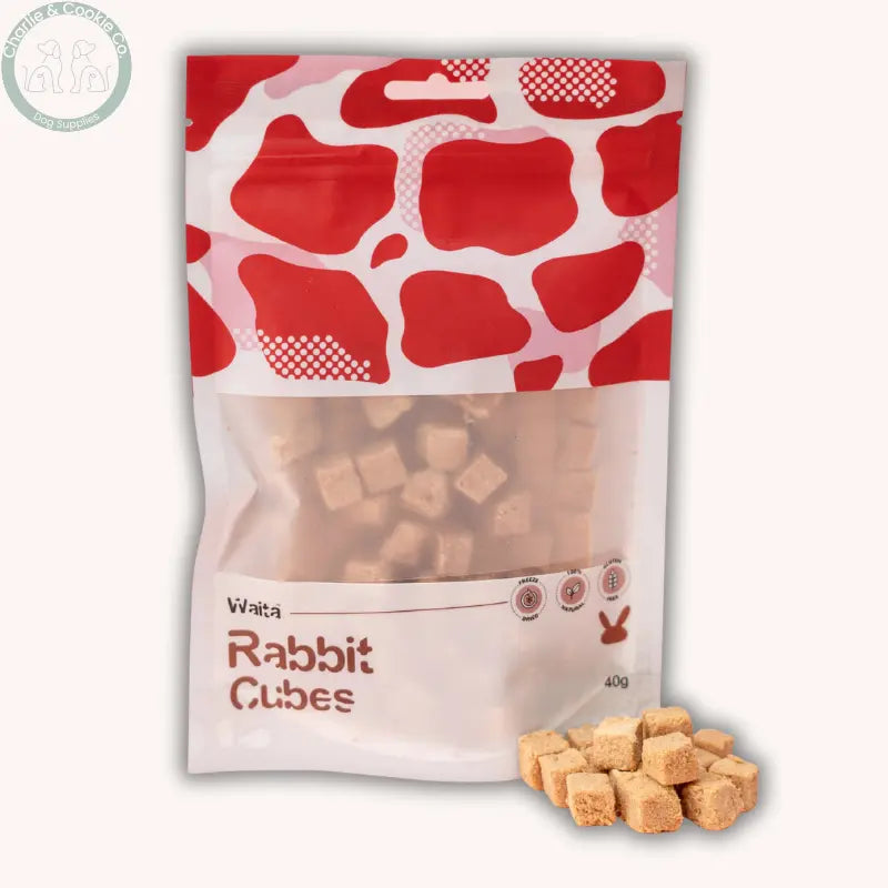 Waita Freeze-Dried Rabbit Cubes 40g | Hypoallergenic High-Protein Treat for Sensitive Pets Waita