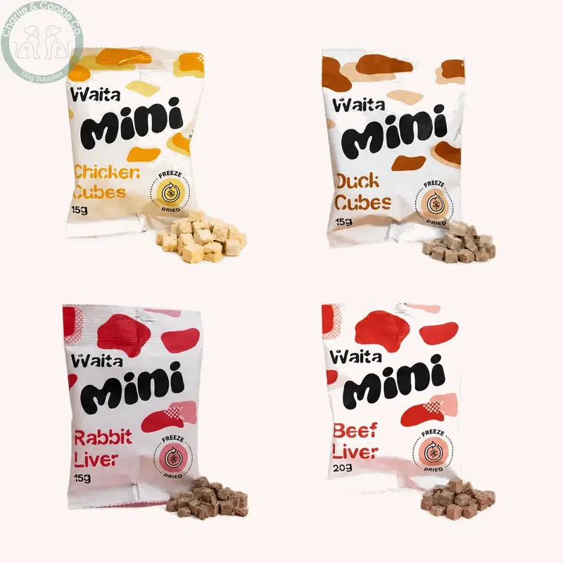Waita Mini Freeze-Dried Cubes in Chicken, Duck, Rabbit Liver and Beef Liver