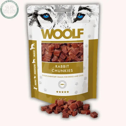 Woolf Chunkies 100g | Soft-Bite Natural Dog &amp; Cat Treats in Salmon, Chicken, Duck or Rabbit Woolf