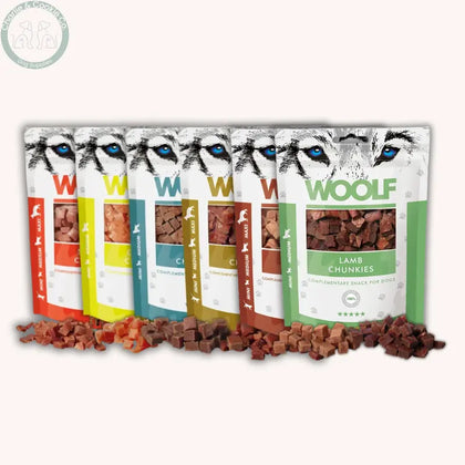 Woolf Chunkies 100g soft dog and cat treats in six protein options