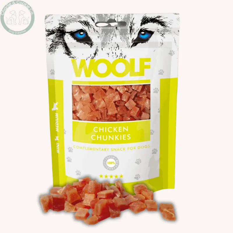 Woolf Chunkies 100g | Soft-Bite Natural Dog &amp; Cat Treats in Salmon, Chicken or Duck Woolf
