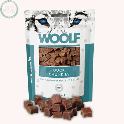 Woolf Chunkies 100g | Soft-Bite Natural Dog &amp; Cat Treats in Salmon, Chicken or Duck Woolf