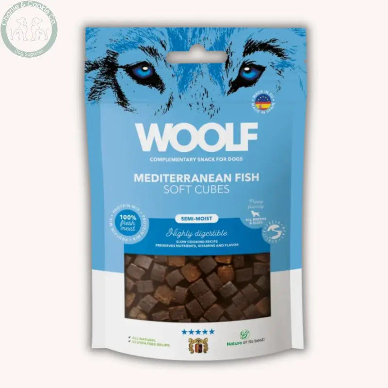 Woolf Soft Cubes 100g soft dog treats in Mediterranean Fish, Beef, Goat or Deer