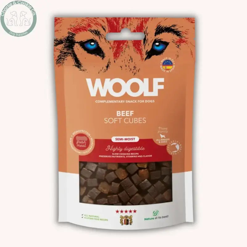 Woolf Soft Cubes 100g soft dog treats in Mediterranean Fish, Beef, Goat or Deer