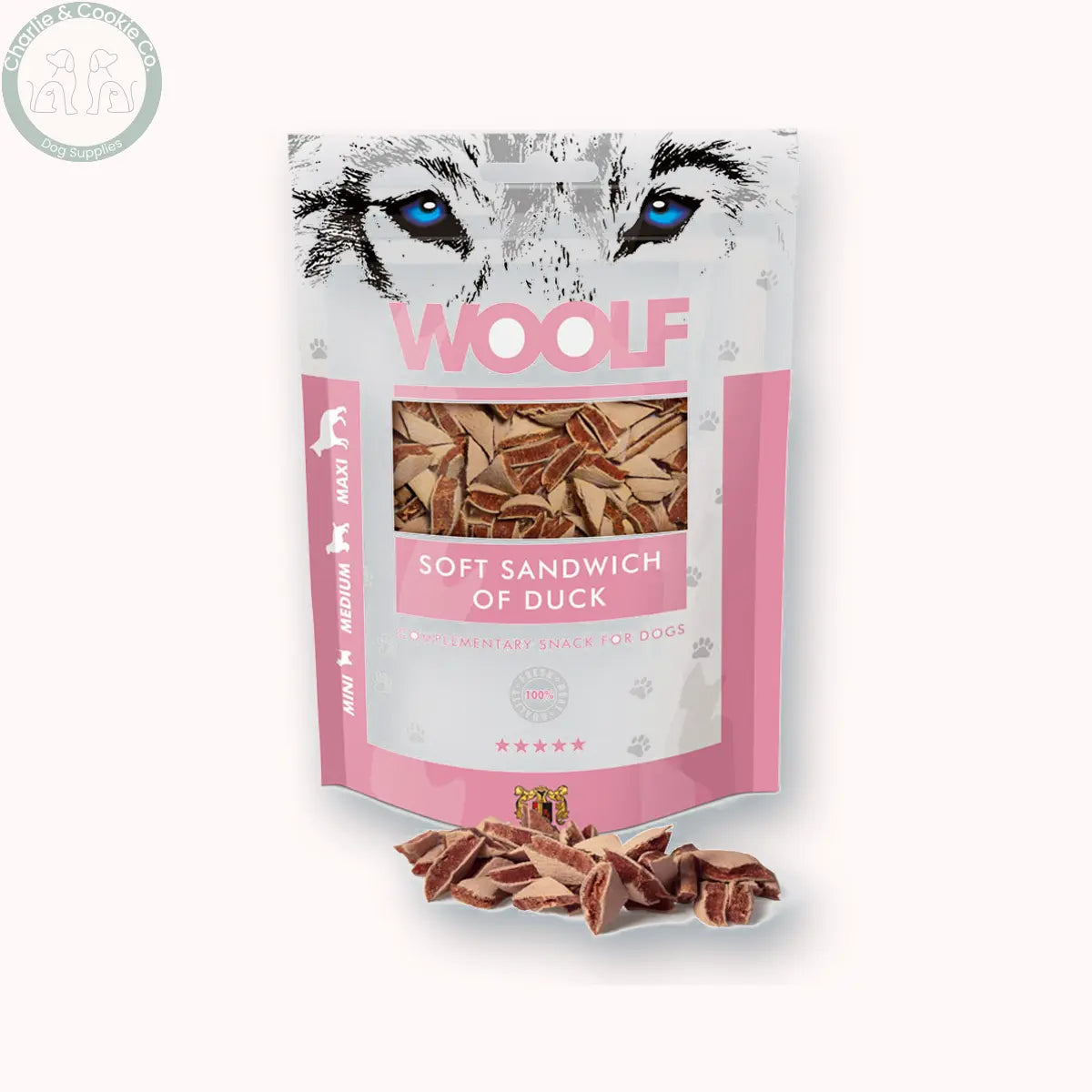 Woolf Soft Sandwich of Duck 100g with softly blurred depth shadow