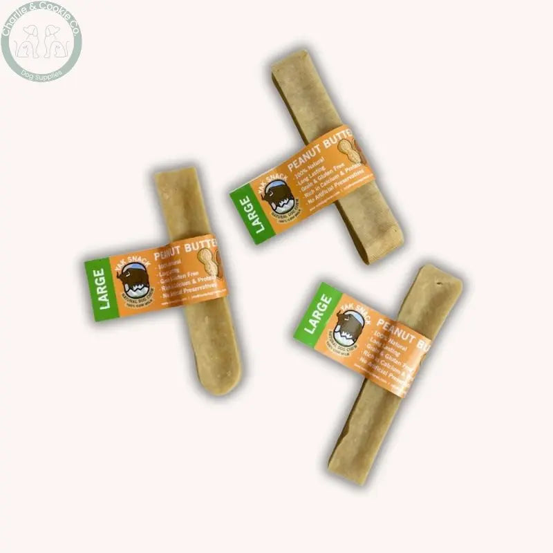 Yak Snack Peanut Butter Cow Milk Dog Chew in Medium or Large