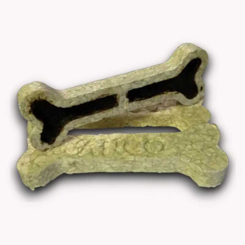 Anco Crunchy Collagen Bones with liver, showing the filling