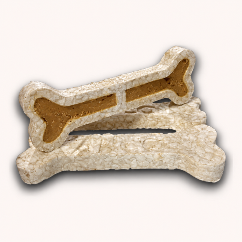 Anco crunchy buffalo collagen bones with chicken, showing the filling