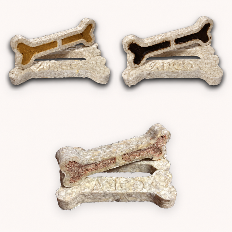Anco crunchy buffalo collagen bones in chicken, liver and peanut butter flavours