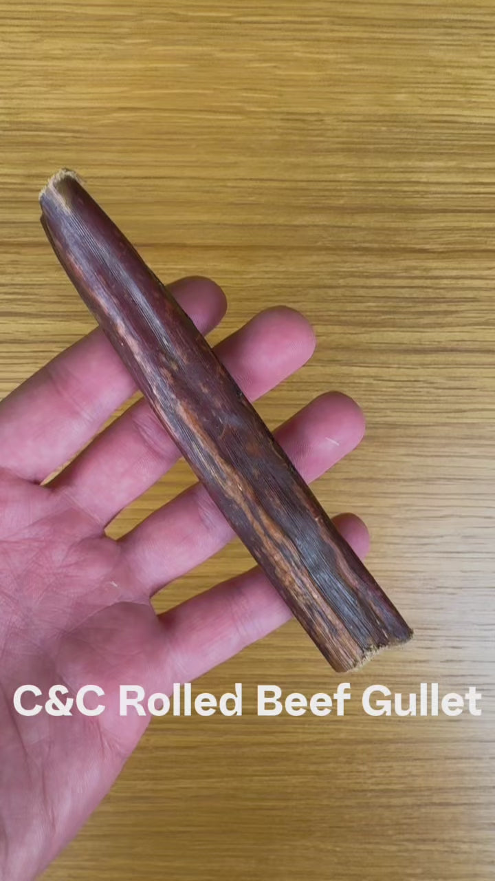 C&amp;C Beef Gullet Dog Chews in Flat or Rolled, 200g or 1kg video
