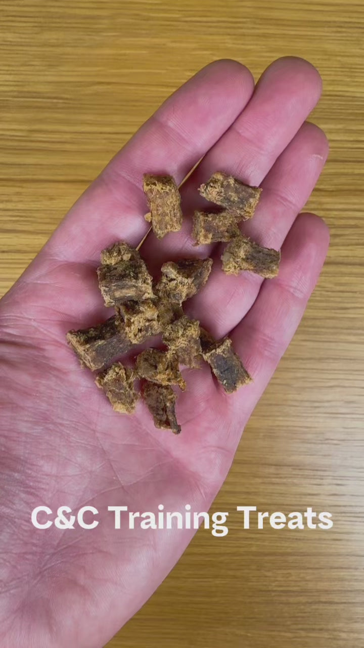 C&amp;C Training Treats for dogs in six natural meat protein options video