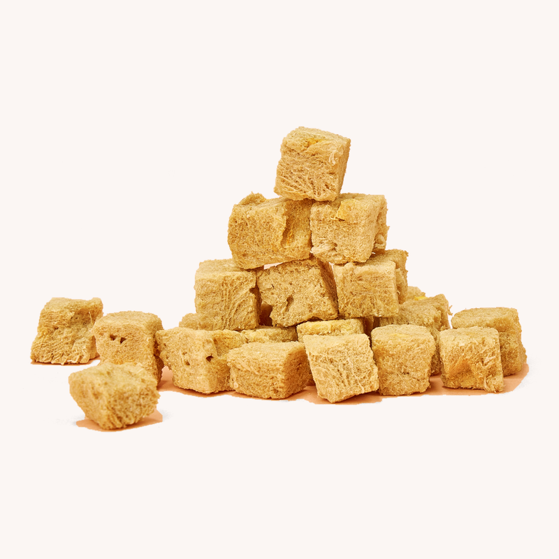 Waita Duck and pumpkin cubes arranged in a pile